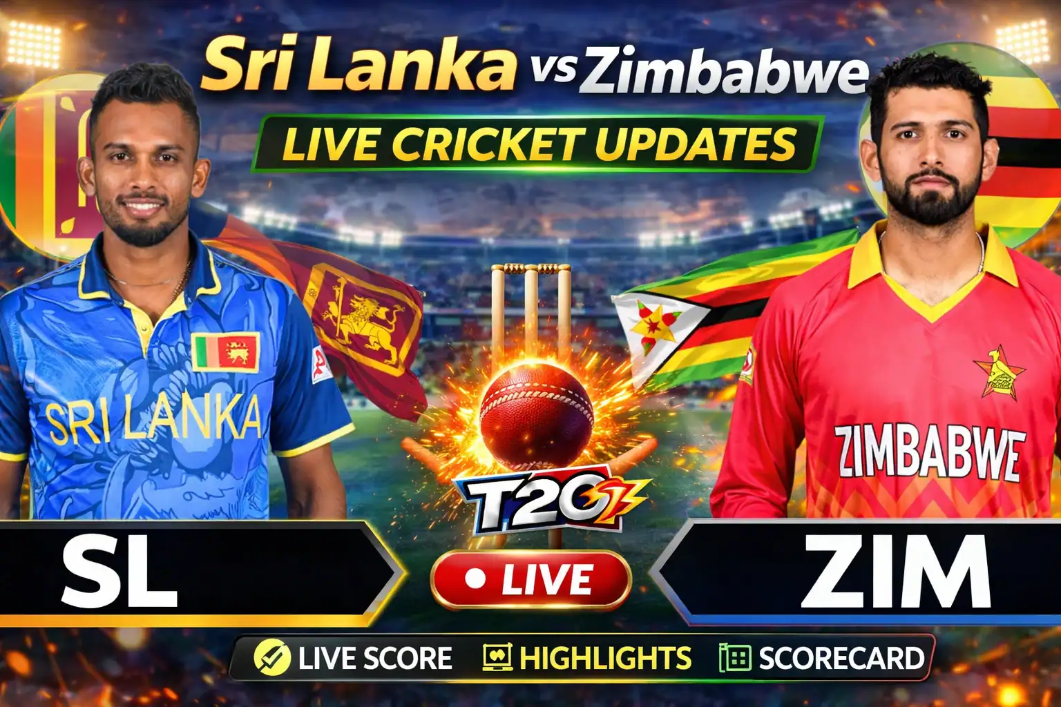 Sri Lanka vs Zimbabwe live cricket match score update