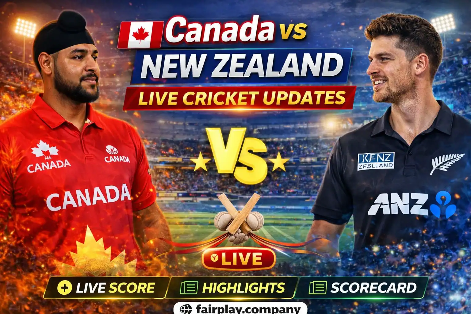 Canada vs New Zealand live cricket match score and updates