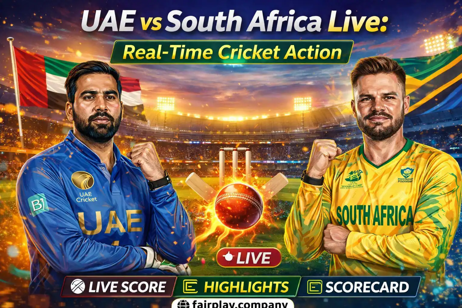 UAE vs South Africa live cricket match score update