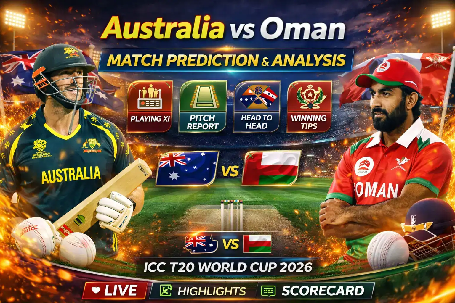 Australia vs Oman prediction and match analysis T20 World Cup 2026