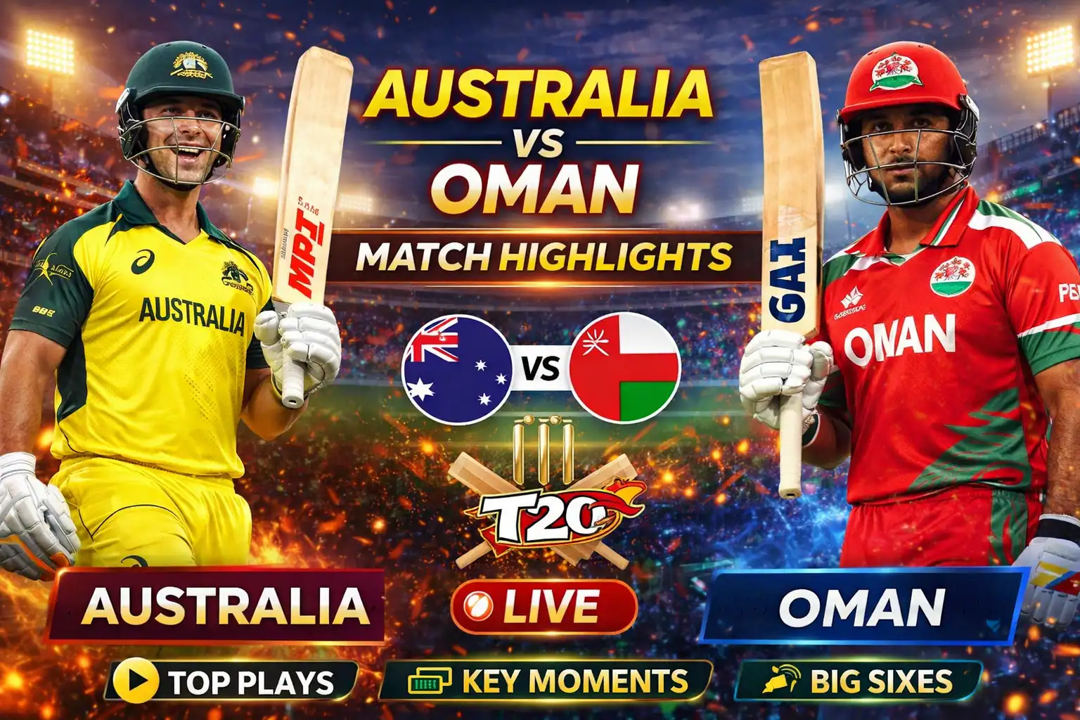 Australia vs Oman match highlights with key moments