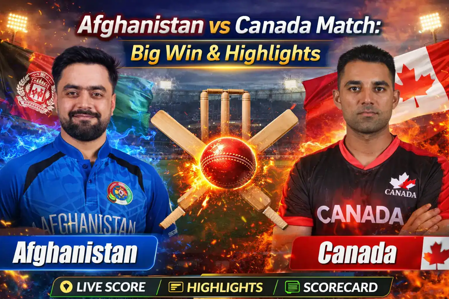 Afghanistan vs Canada match highlights and full report
